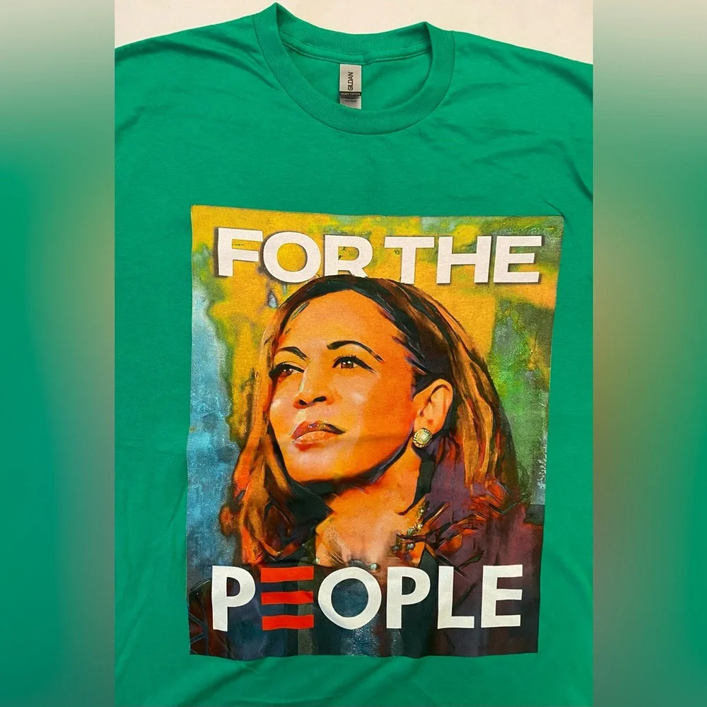 NEW! Green 💚 (M) “For The People” Kamala Harris Graphic Tee T-Shirt 2024